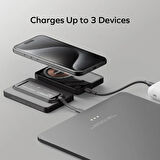 Momax 1-Power X Pro 5000mah Dahili USB-C Kablolu Manyetik Kablosuz Powerbank Sarı