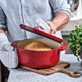 KitchenAid CC006057-001 3.3 Litre 22 cm. Döküm Demir Tencere - Kırmızı