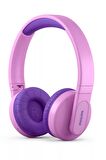 Philips TAK4206PK Kablosuz Kulak Üstü Çocuk Kulaklık Mikrofon 3.5 mm Oynatma Süre Kontrolü Pembe