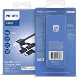 Philips Mfi Lisanslı 3in1 Micro-lightining-type-c Hızlı Şarj Kablosu Örgü 1.2m DLC5204T