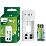 Philips SCB2070NB/00 2 li Beyaz 2xAAA 700 mah Pilli Pil Şarj Cihazı Aleti
