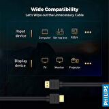 Philips SWV9431/00 Dynamic HDR 48Gbps 8K Ultra HD 24bit 192KHz 3D eARC 1.5 Metre HDMI 2.1 Kablo