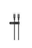 Philips DLC7030C/00 240W USB-C to USB-C Örgülü Şarj Kablosu 1M, Siyah