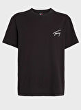 tommy hilfiger Pamuklu Regular Fit Erkek T Shirt DM0DM17994 BDS SİYAH