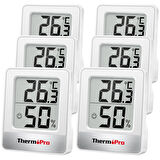 ThermoPro TP49W Mini İç Mekan Dijital Isı ve Nem Ölçer Termometre 6 Adet