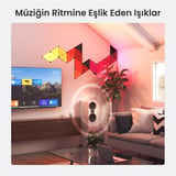 Nanoleaf Üçgen Akıllı RGBW Duvar Paneli Genişletme Paketi App Kontrollü, 3 Parça, Siyah, Google Home, Alexa, Razer Chroma, Apple Home Destekli