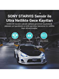 Kawa D8 2 Kameralı Ön / Arka 4K + 1080P Sony Starvis Sensörlü Türkçe Wi-Fi Gps'li Araç Kamerası OUTLET