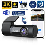 Kawa D6 3K 1620P WDR WiFi 145° Geniş Açı Lens Araç Kamerası + 32GB Hafıza kartı