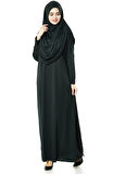 Tek Parça Namaz Elbisesi - Seccade - Tesbih - İbadet Seti - Siyah