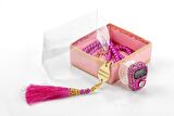 Anneler Günü İçin İsme Özel Pleksili İnci Tesbihli Zikirmatikli Set - Pembe Renk