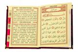 10 ADET - Ekonomik Kadife Kaplı Yasin Kitabı - Çanta Boy - İsim Baskılı Plaka - Bordo - Mevlid Hediyeliği