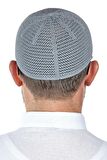 Lüks Çelik Örme Namaz Takkesi Gri 1 Adet