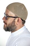 Lüks Çelik Örme Namaz Takkesi Kahverengi 1 Adet