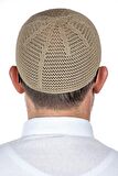 Lüks Çelik Örme Namaz Takkesi Kahverengi 1 Adet