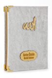10 Adet Hediyelik  Özel Set - Kadife Kaplı Yasin Kitabı - Cep Boy - İsme Özel Plakalı - Seccadeli - Tesbihli - Kutulu - Beyaz