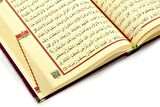 Hediyelik Kadife Kaplı İsme Özel Pleksi Desenli Arapça Orta Boy Kuranı Kerim Bordo
