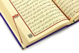 Hediyelik Kadife Kaplı İsme Özel Pleksi Desenli Arapça Orta Boy Kuranı Kerim Mor