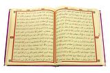Kadife Kaplı Desenli Arapça Cami Boy Kuranı Kerim Fuşya