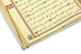 Hediyelik Kadife Kaplı İsme Özel Pleksi Desenli Arapça Cami Boy Kuranı Kerim Beyaz
