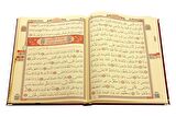 Hediyelik Kadife Kaplı İsme Özel Pleksi Desenli Arapça Cami Boy Kuranı Kerim Bordo