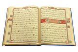 Hediyelik Kadife Kaplı İsme Özel Pleksi Desenli Arapça Cami Boy Kuranı Kerim Lacivert