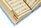 Cep Boy Kadife Yasin Kitabı - Seccade - Tesbih ve Şeffaf Kutulu Mevlid Hediyeliği - Mavi