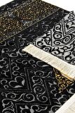 Kabe Desenli Ultra Plus Siyah Şönil Seccade 6