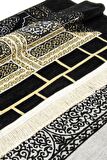 Kabe Desenli Ultra Plus Siyah Şönil Seccade 7