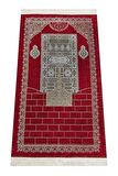 Kabe Desenli Ultra Plus Kırmızı Şönil Seccade 19