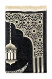 Desenli Şönil Seccade - Siyah Renk
