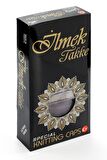 İlmek Dantel Örme Namaz Takkesi - Kahverengi