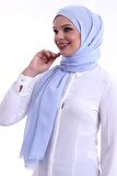 Desenli Pamuk Şal Mavi