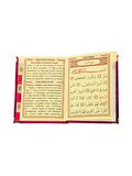 10 Adet Kadife Kaplı Yasin Kitabı - Çanta Boy- Tesbihli - Şeffaf Kutulu - Kırmızı - Dini Hediyelik