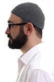 Siyah Kışlık Nokta Desenli Orlon Namaz Takkesi