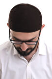 Kahverengi Kışlık Nokta Desenli Orlon Namaz Takkesi