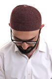 Bordo Kışlık Nokta Desenli Orlon Namaz Takkesi