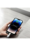 laptop,notebook,MacBook için 60W Type-C  Type-C + 30W Lightning Şarj+Data Kablosu for iphone-samsung