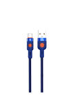 Mavi renk sarj kablosu ve Data Kablosu Hızlı sarj 18 watt usb to type c kablo 1 metre