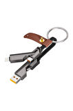 4+1 Kısa ip örgü Hızlı Şarj Kablosu(Type-C 60W PD,Lightning 30W+Micro USB)for(Samsung,Xiaomi,İphone)