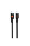 60w Sarj adaptörleri için uyumlu şarj kablosu 1 Metre Type-C To Type-C Şarj ve Data Kablosu Siyah )