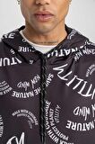 DeFactoFit Standart Fit Kapüşonlu Desenli Skuba Dalgıç Kumaş Sporcu Sweatshirt B4511AX24SPBK81