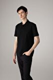 DeFacto Regular Fit Kısa Kollu Basic Düz Pike Kumaş Siyah Polo Tişört C1293AX24SPBK81