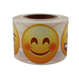 PP Opak Emoji Etiketi 9 Farklı İfade 50mm Çap Ruloda 500 Adet