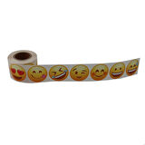 PP Opak Emoji Etiketi 9 Farklı İfade 50mm Çap Ruloda 500 Adet