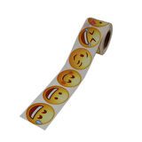 PP Opak Emoji Etiketi 9 Farklı İfade 50mm Çap Ruloda 500 Adet