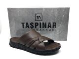 Taşpınar %100 Hakiki Deri Ortopedik Erkek Yazlık Rahat Terlik 40-45