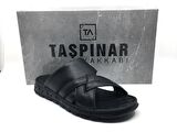Taşpınar %100 Hakiki Deri Ortopedik Erkek Yazlık Rahat Terlik 40-45