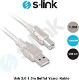 S-Link Usb2.0 1.5M Şeffaf Yazıcı Kablosu