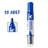Pilot V-Board Master Yuvarlak Uç Yazı Tahtası Kalemi 10 Lu Mavi