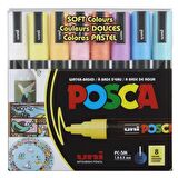 Uni Posca 3M Boyama Markörü Soft Renkler 8'li Set